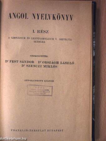 Angol nyelvkönyv I./Angol nyelvkönyv II./Angol nyelvkönyv III./English I.