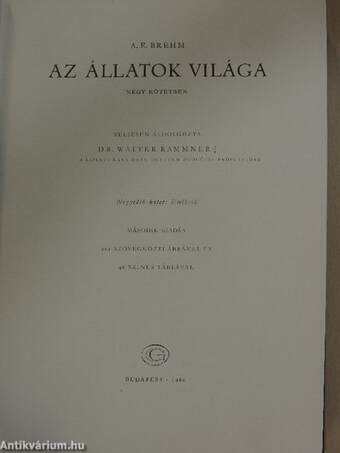 Brehm - Az állatok világa IV.