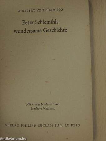 Peter Schlemihls wundersame Geschichte