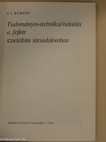 Tudományos-technikai haladás a fejlett szocialista társadalomban