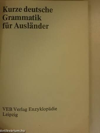 Kurze deutsche Grammatik für Ausländer