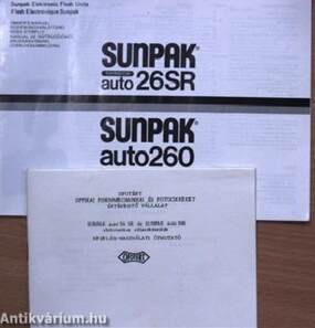 Sunpak auto 26 SR és Sunpak autó 260 elektronikus villanókészülék kezelési-használati útmutató/SunPak thyristor auto 26SR, Sunpak auto 260