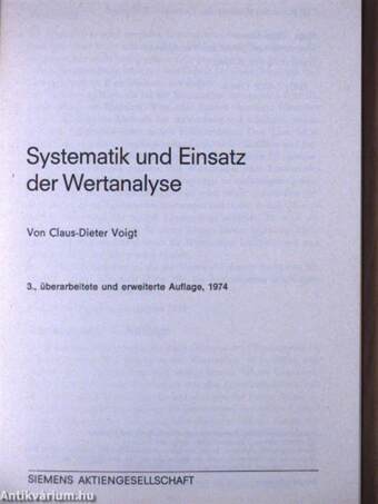 Systematik und Einsatz der Wertanalyse