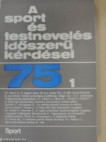 A sport és testnevelés időszerű kérdései 1975/1.