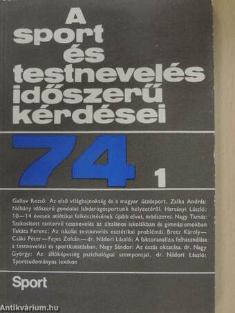 A sport és testnevelés időszerű kérdései 1974/1.