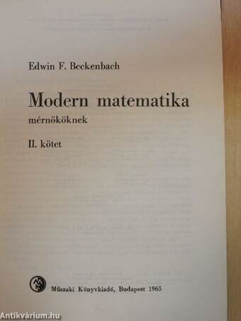 Modern matematika mérnököknek II.