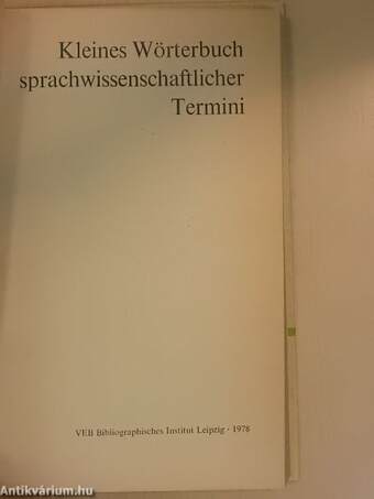 Kleines Wörterbuch sprachwissenschaftlicher Termini