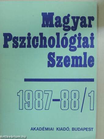 Magyar Pszichológiai Szemle 1987-88/1.