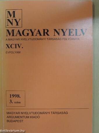 Magyar Nyelv 1998. szeptember