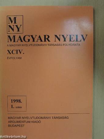 Magyar Nyelv 1998. március