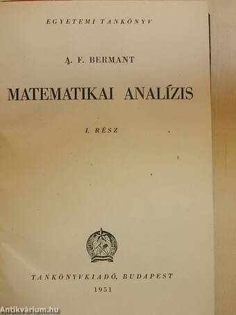 Matematikai analízis I-II.