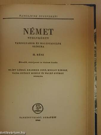 Német nyelvkönyv I-II.