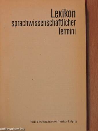 Lexikon sprachwissenschaftlicher Termini