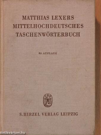 Mittelhochdeutsches Taschenwörterbuch