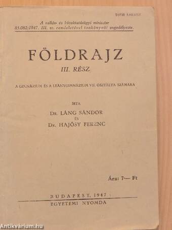 Földrajz III.