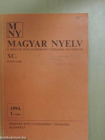 Magyar Nyelv 1994. január-december