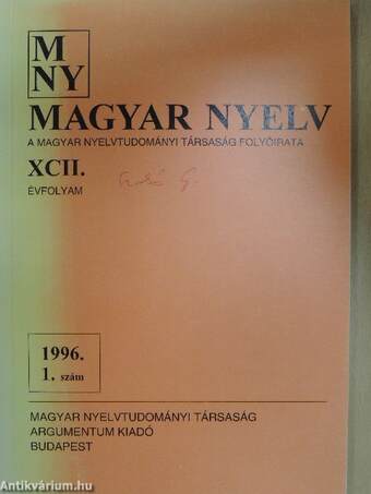 Magyar Nyelv 1996. március