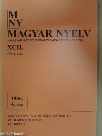 Magyar Nyelv 1996. december