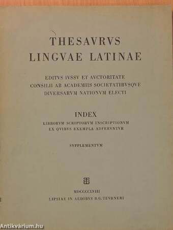 Thesaurus linguae latinae - Supplementum