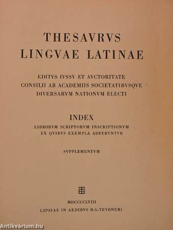 Thesaurus linguae latinae - Supplementum