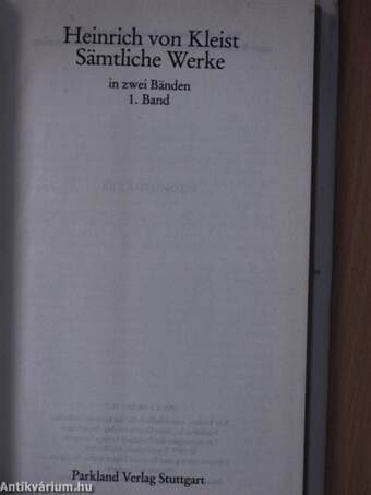 Heinrich von Kleist Sämtliche Werke in zwei Bänden 1-2.