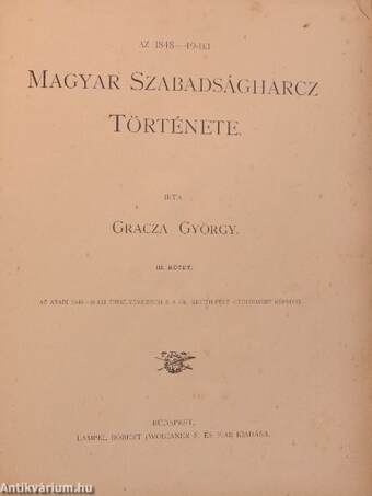 Az 1848-49-iki magyar szabadságharcz története III. (töredék)