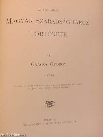 Az 1848-49-iki Magyar Szabadságharcz Története V. (töredék)