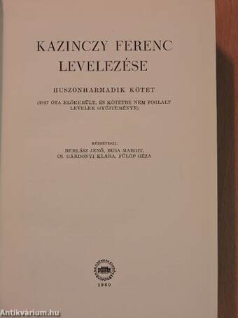 Kazinczy Ferenc levelezése