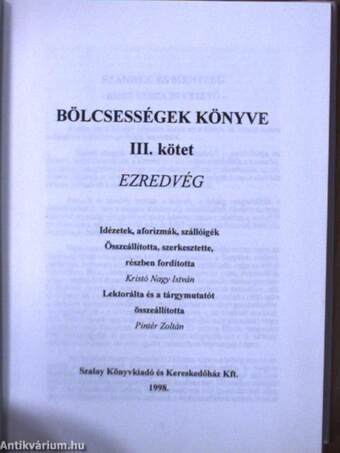 Bölcsességek könyve III.