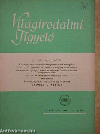 Világirodalmi Figyelő 1959/3-4.