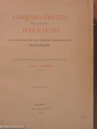 Cornaro Frigyes velenczei követ jelentései