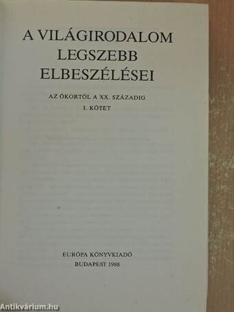 A világirodalom legszebb elbeszélései I. (töredék)