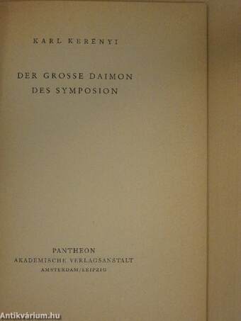 Der grosse daimon des symposion