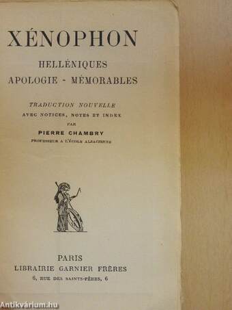 Helléniques/Apologie/Mémorables