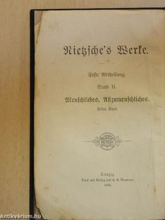 Menschliches, Allzumenschliches I-II. (gótbetűs)