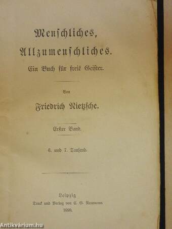 Menschliches, Allzumenschliches I-II. (gótbetűs)