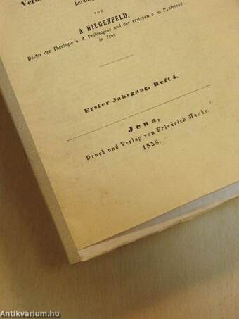 Zeitschrift für Wissenschaftliche Theologie 1858/4.