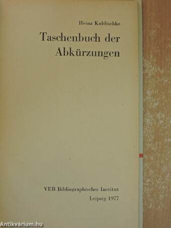 Taschenbuch der Abkürzungen