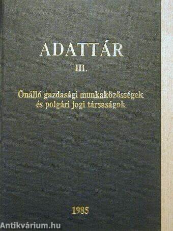 Adattár III.