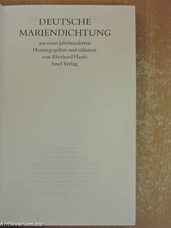 Deutsche Mariendichtung aus neun Jahrhunderten