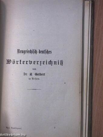 Wie spricht man in Athen?/Neugriechisch-deutsches Wörterverzeichnis