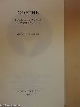 Poetische Werke in drei Bänden I-III.