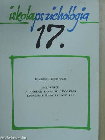 Módszerek a tanulási zavarok csoportos szűrésére és korrekciójára