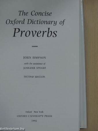 The Concise Oxford Dictionary of Proverbs