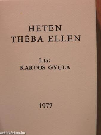 Heten Théba ellen (minikönyv)