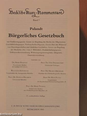 Palandt Bürgerliches Gesetzbuch