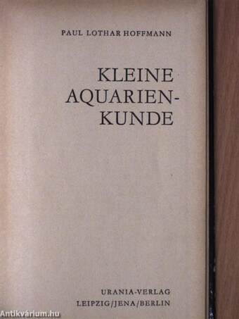 Kleine Aquarienkunde