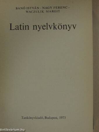 Latin nyelvkönyv