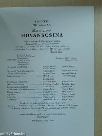 Muszorgszkij: Hovanscsina