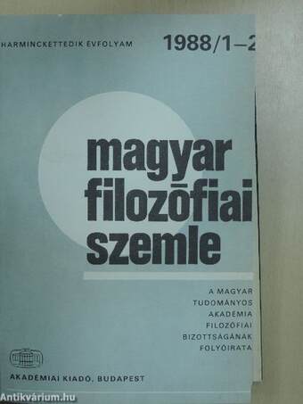 Magyar Filozófiai Szemle 1988/1-6.